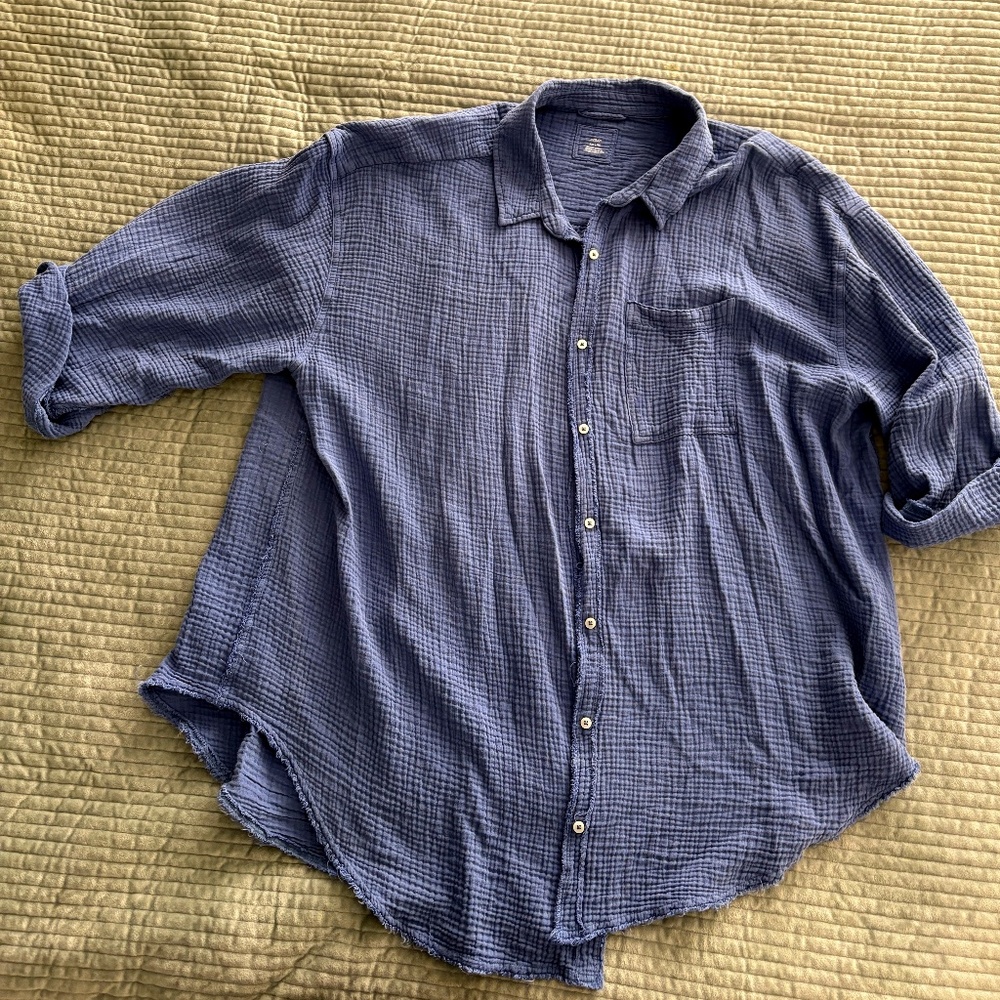 Aerie Gauzy Cover Up Shirt XXL